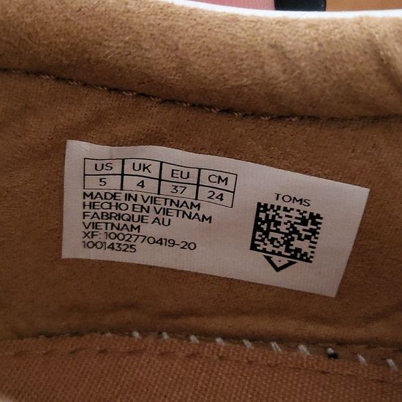 Toms White Sneakers with Yellow, Green, and Red Stripes - Picture 5 of 6